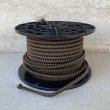 画像1: ELECTRIC LAMP CORD コード 配線 黒×茶 ブラック×ブラウン / 電気 照明 ランプ リペアパーツ ナイロンファブリック 1ｍ〜 2芯 アメリカ USA TYPE-D (1)