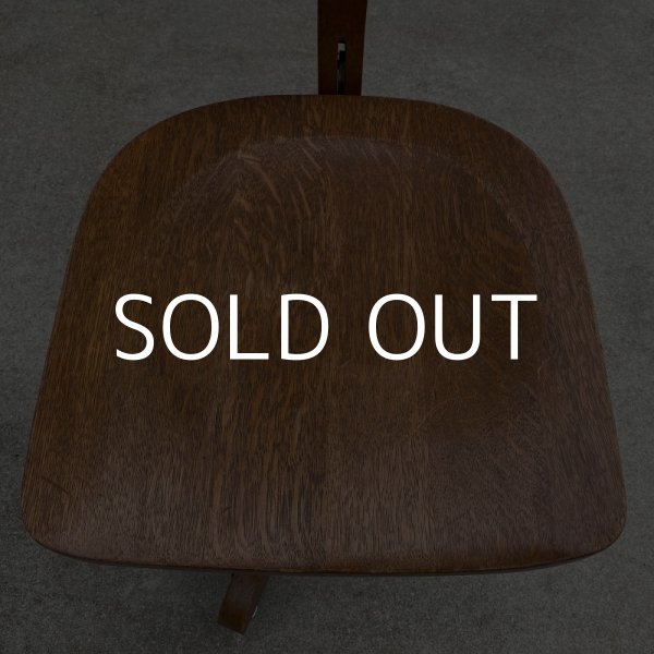 画像6: VINTAGE ANTIQUE ヴィンテージ アンティーク 椅子 アメリカ / チェア インダストリアル ウッド 回転椅子 家具 木製 店舗 什器 USA (1) (6)