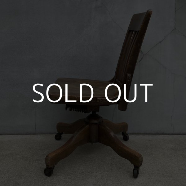 画像5: VINTAGE ANTIQUE ヴィンテージ アンティーク 椅子 アメリカ / チェア インダストリアル ウッド 回転椅子 家具 木製 店舗 什器 USA (2) (5)