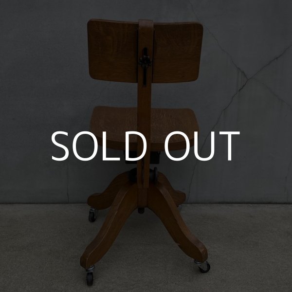 画像3: VINTAGE ANTIQUE ヴィンテージ アンティーク 椅子 アメリカ / チェア インダストリアル ウッド 回転椅子 家具 木製 店舗 什器 USA (1) (3)