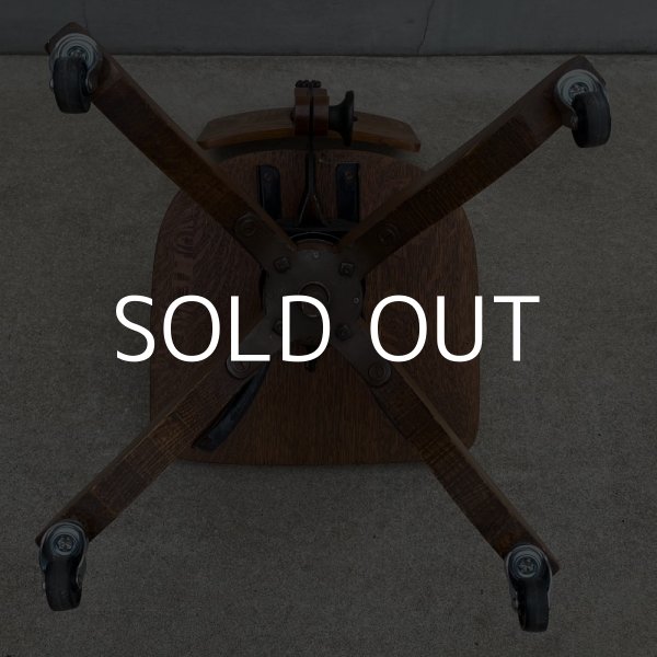 画像9: VINTAGE ANTIQUE ヴィンテージ アンティーク 椅子 アメリカ / チェア インダストリアル ウッド 回転椅子 家具 木製 店舗 什器 USA (1) (9)