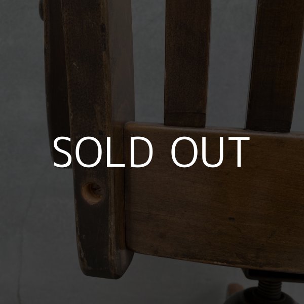 画像9: VINTAGE ANTIQUE ヴィンテージ アンティーク 椅子 アメリカ / チェア インダストリアル ウッド 回転椅子 家具 木製 店舗 什器 USA (2) (9)