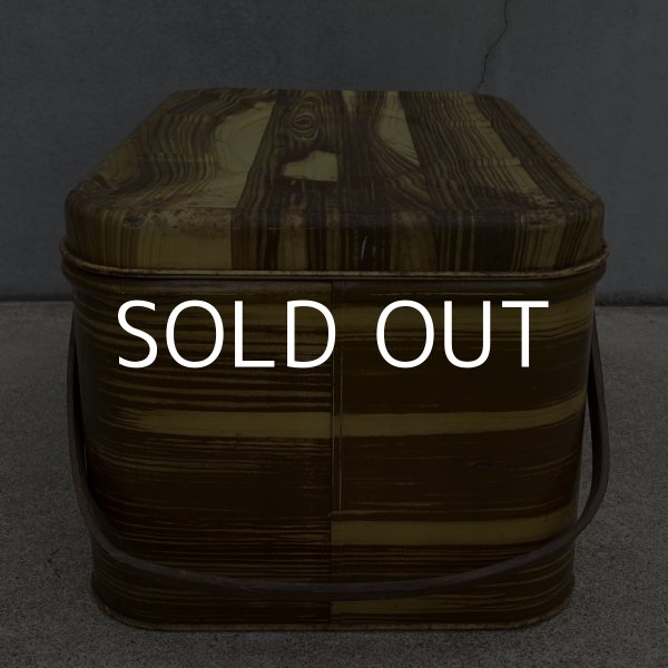 画像4: VINTAGE ANTIQUE PICNIC BOX TIN ヴィンテージ バスケット アメリカ / インテリア アウトドア キャンプ レジャー 収納 缶 USA (1) (4)