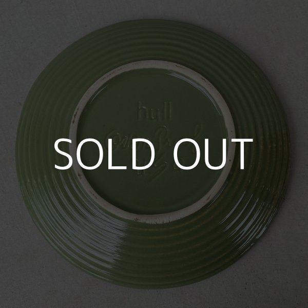 画像2: VINTAGE ANTIQUE HULL ヴィンテージ アンティーク ハル ポタリー アボカド グリーン プレート 皿 陶器 / アメリカ  トレー 食器 緑色 USA (1)  (2)