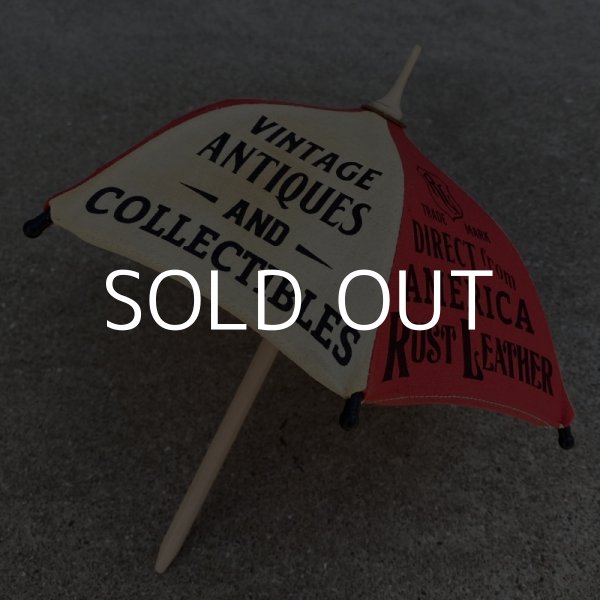 画像2: RUST LEATHER ORIGINAL UMBRELLA ラストレザー オリジナル ミニチュアアンブレラ 傘 コレクタブル アドバタイジングアンブレラ オブジェ 置物 赤色 (2)