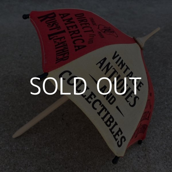 画像4: RUST LEATHER ORIGINAL UMBRELLA ラストレザー オリジナル ミニチュアアンブレラ 傘 コレクタブル アドバタイジングアンブレラ オブジェ 置物 赤色 (4)