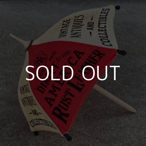 画像5: RUST LEATHER ORIGINAL UMBRELLA ラストレザー オリジナル ミニチュアアンブレラ 傘 コレクタブル アドバタイジングアンブレラ オブジェ 置物 赤色 (5)