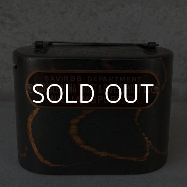 画像2: VINTAGE ANTIQUE  BURNS CO.NY COINBANK JAPANNED ヴィンテージ アンティーク コインバンク ジャパンド ジャパンカラー アメリカ / コレクタブル 貯金箱 オブジェ USA (2)