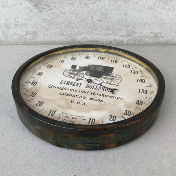 画像3: VINTAGE ANTIQUE AMESBURY THERMOMETER CO. JAPANNED ヴィンテージ アンティーク 温度計 ジャパンド アメリカ / コレクタブル ジャパンカラー オブジェ 店舗什器 USA (3)