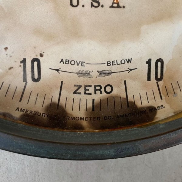 画像8: VINTAGE ANTIQUE AMESBURY THERMOMETER CO. JAPANNED ヴィンテージ アンティーク 温度計 ジャパンド アメリカ / コレクタブル ジャパンカラー オブジェ 店舗什器 USA (8)