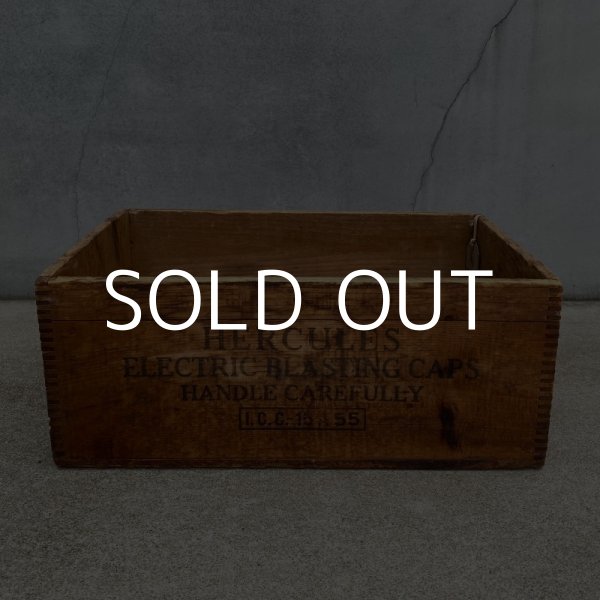 画像3: VINTAGE ANTIQUE HERCULES WOOD CRATE WOOD BOX ヴィンテージ アンティーク ウッドボックス 木箱 アメリカ / インダストリアル 収納 店舗什器 USA (2) (3)