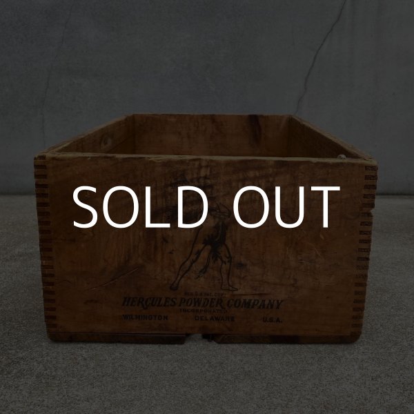 画像4: VINTAGE ANTIQUE HERCULES WOOD CRATE WOOD BOX ヴィンテージ アンティーク ウッドボックス 木箱 アメリカ / インダストリアル 収納 店舗什器 USA (2) (4)