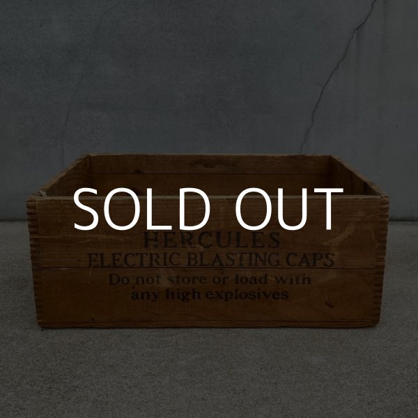 画像2: VINTAGE ANTIQUE HERCULES WOOD CRATE WOOD BOX ヴィンテージ アンティーク ウッドボックス 木箱 アメリカ / インダストリアル 収納 店舗什器 USA (2) (2)