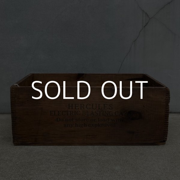 画像2: VINTAGE ANTIQUE HERCULES WOOD CRATE WOOD BOX ヴィンテージ アンティーク ウッドボックス 木箱 アメリカ / インダストリアル 収納 店舗什器 USA (1) (2)