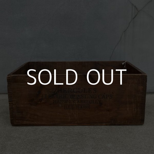 画像3: VINTAGE ANTIQUE HERCULES WOOD CRATE WOOD BOX ヴィンテージ アンティーク ウッドボックス 木箱 アメリカ / インダストリアル 収納 店舗什器 USA (1) (3)
