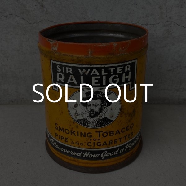 画像8: VINTAGE ANTIQUE SIR WALTER RALEIGH TOBACCO TIN CAN ヴィンテージ アンティーク 煙草 ティン 缶 アメリカ / アドバタイジング たばこ入れ 小物入れ 収納 雑貨 黄色 USA  (8)