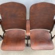 画像5: VINTAGE ANTIQUE THEATER CHAIR ヴィンテージ アンティーク シアターチェア アメリカ / 椅子 シアターベンチ 家具 木製 映画館 2連 店舗 什器 USA (5)