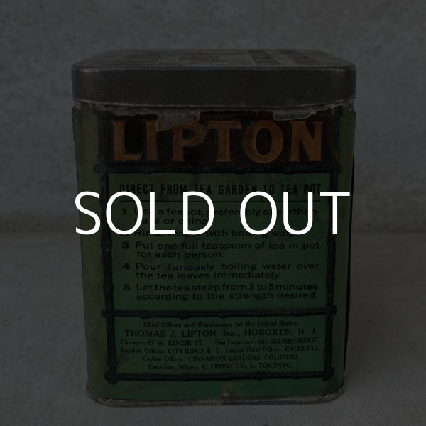 画像3: VINTAGE ANTIQUE LIPTON'S TEA TIN CAN ヴィンテージ アンティーク リプトン ティン 缶 アメリカ / アドバタイジング インテリア キッチン カフェ 小物入れ 収納 雑貨 USA  (3)
