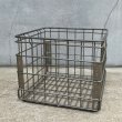 画像1: VINTAGE ANTIQUE  WIRE BASKET ヴィンテージ ワイヤーバスケット メタルボックス  / アメリカ インダストリアル ガレージ アイアン かご 収納 什器 USA (1)