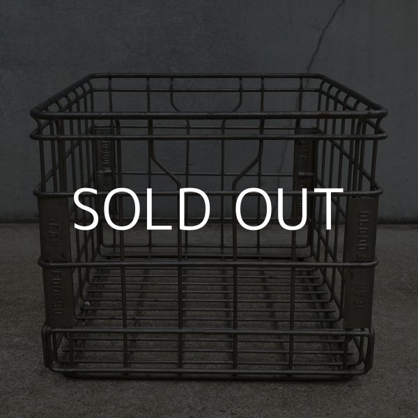 画像4: VINTAGE ANTIQUE  WIRE BASKET ヴィンテージ ワイヤーバスケット メタルボックス  / アメリカ インダストリアル ガレージ アイアン かご 収納 什器 USA (4)