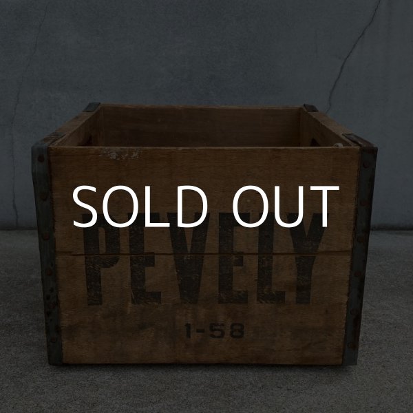 画像2: VINTAGE ANTIQUE PEVELY WOOD CRATE WOOD BOX ヴィンテージ アンティーク ウッドボックス 木箱 アメリカ / インダストリアル 運搬用 収納 店舗什器 USA (2) (2)