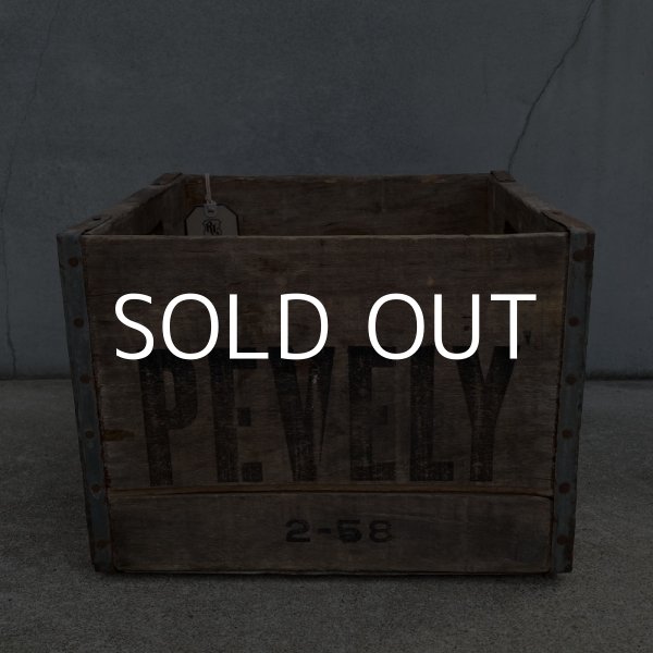 画像3: VINTAGE ANTIQUE PEVELY WOOD CRATE WOOD BOX ヴィンテージ アンティーク ウッドボックス 木箱 アメリカ / インダストリアル 運搬用 収納 店舗什器 USA (1) (3)