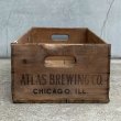 画像4: VINTAGE ANTIQUE ATLAS BREWING CO. WOOD CRATE WOOD BOX ヴィンテージ アンティーク ウッドボックス 木箱 アメリカ / インダストリアル 運搬用 収納 店舗什器 USA  (4)