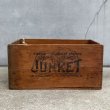 画像2: VINTAGE ANTIQUE JUNKET WOOD CRATE WOOD BOX ヴィンテージ アンティーク ウッドボックス 木箱 アメリカ / ディスプレイ アイスクリーム 運搬用 収納 店舗什器 USA  (2)