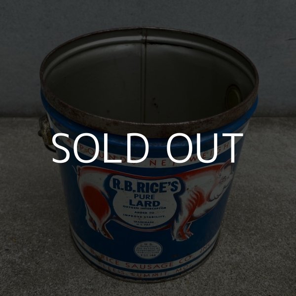 画像8: VINTAGE ANTIQUE R.B.RICE'S LARD CAN ヴィンテージ アンティーク ラード TIN缶 / アメリカ インダストリアル アドバタイジング コレクタブル 小物入れ USA (8)