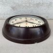 画像4: VINTAGE ANTIQUE GENERAL ELECTRIC TELECHRON WALL CLOCK ヴィンテージ アンティーク ウォールクロック 掛け時計 アメリカ / インダストリアル スクールクロック ダークブラウン 焦げ茶色 小型 店舗什器 USA (4)