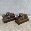 画像1: VINTAGE ANTIQUE BOOKEND HELVETIORUM FIDEI AC VIRTUTI ヴィンテージ アンティーク ブックエンド 瀕死のライオン像 / スイス ルツェルン オブジェ ディスプレイ 店舗備品 (1)