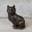 画像1: VINTAGE ANTIQUE COINBANK PIGGY BANK CAT ヴィンテージ アンティーク 貯金箱 コインバンク 猫 アメリカ / コレクタブル オブジェ ネコ 動物 鋳物 USA (1)