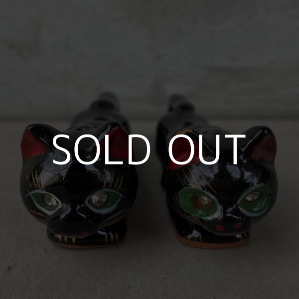 画像9: VINTAGE ANTIQUE SALT&PEPPER CAT ヴィンテージ アンティーク ソルト＆ペッパー 猫 / JAPAN コレクタブル オブジェ ネコ 陶器 塩胡椒入れ 輸出用 日本製 (9)