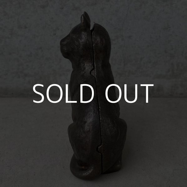 画像4: VINTAGE ANTIQUE COINBANK PIGGY BANK CAT ヴィンテージ アンティーク 貯金箱 コインバンク 猫 アメリカ / コレクタブル オブジェ ネコ 動物 鋳物 USA (4)