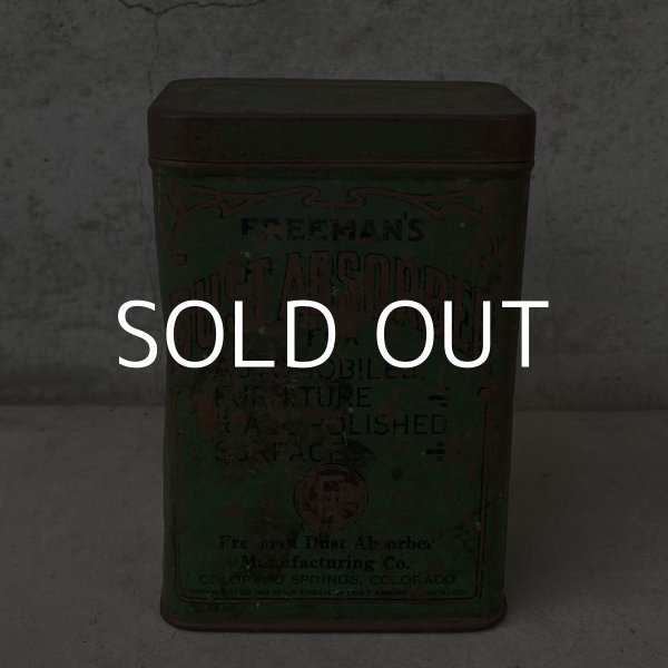 画像2: VINTAGE ANTIQUE FREEMAN'S DUST ABSORBER TIN CAN ヴィンテージ アンティーク ティン 缶 アメリカ / アドバタイジング 小物入れ 収納 雑貨 USA  (2)