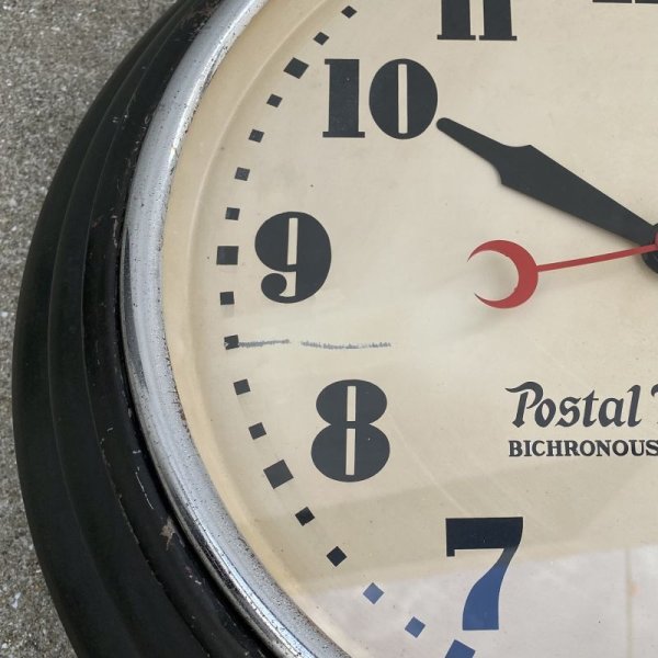 画像9: VINTAGE ANTIQUE POSTAL TELEGRAH WALL CLOCK ヴィンテージ アンティーク ポスタルテレグラフ ハモンドクロック ウォールクロック 壁掛け時計 アメリカ / インダストリアル 郵便局 黒色 店舗什器 USA (2) (9)