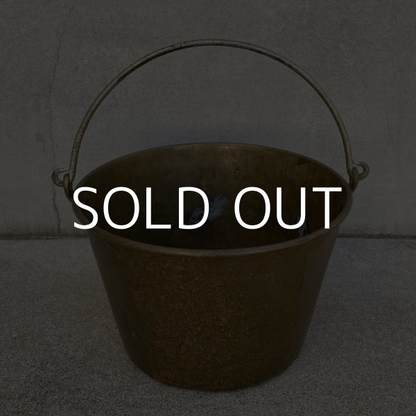画像1: VINTAGE ANTIQUE BUCKET ヴィンテージ アンティーク バケツ アメリカ / インダストリアル ガーデニング ガレージ キャンプ ブラス 真鍮 USA (1)