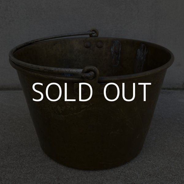 画像3: VINTAGE ANTIQUE BUCKET ヴィンテージ アンティーク バケツ アメリカ / インダストリアル ガーデニング ガレージ キャンプ ブラス 真鍮 USA (3)