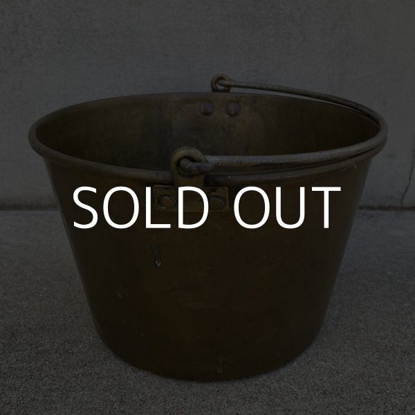 画像4: VINTAGE ANTIQUE BUCKET ヴィンテージ アンティーク バケツ アメリカ / インダストリアル ガーデニング ガレージ キャンプ ブラス 真鍮 USA (4)