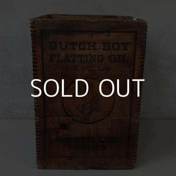 画像2: VINTAGE ANTIQUE DUTCH BOY WOOD BOX ヴィンテージ アンティーク ダッチボーイ ウッドボックス 木箱 アメリカ / コレクタブル ケース 収納 店舗什器 USA (2)