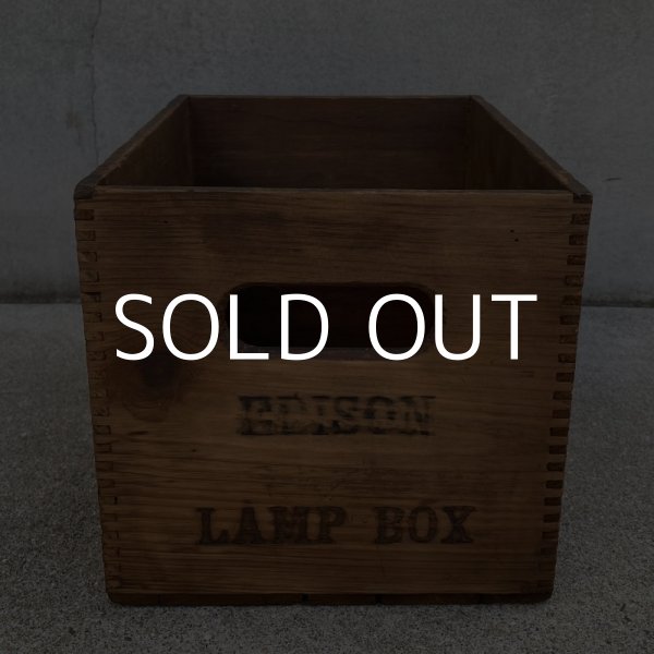 画像2: VINTAGE ANTIQUE EDISON WOOD BOX LAMP BOX ヴィンテージ アンティーク エジソン ウッドボックス 木箱 アメリカ / コレクタブル ケース 収納 ランプ 店舗什器 USA  (2)