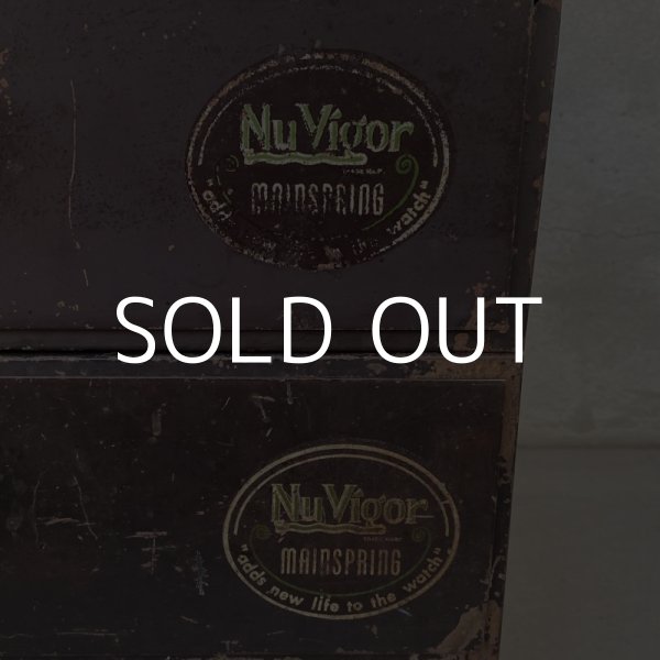 画像6: VINTAGE ANTIQUE NU VIGOR WATCHMAKER'S ヴィンテージ アンティーク キャビネット 棚 アメリカ / ツールボックス パーツボックス 時計パーツ 収納 鉄 (6)