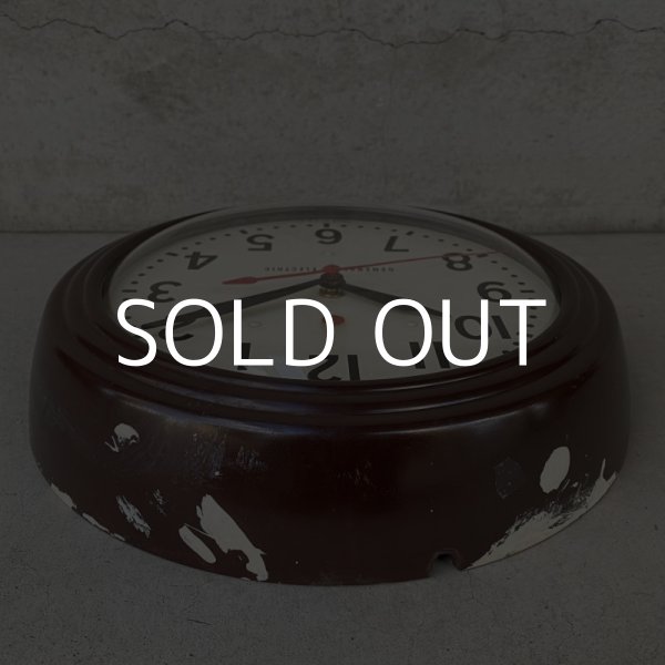 画像4: VINTAGE ANTIQUE GENERAL ELECTRIC WALL CLOCK ヴィンテージ アンティーク ゼネラルエレクトリック ウォールクロック 壁掛け時計 アメリカ / インダストリアル スクールクロック ブラウン 茶色 小 店舗什器 USA  (4)