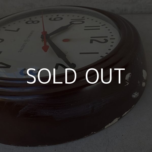 画像8: VINTAGE ANTIQUE GENERAL ELECTRIC WALL CLOCK ヴィンテージ アンティーク ゼネラルエレクトリック ウォールクロック 壁掛け時計 アメリカ / インダストリアル スクールクロック ブラウン 茶色 小 店舗什器 USA  (8)