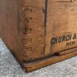 画像9: VINTAGE ANTIQUE CHURCH&DWIGHT CO. WOOD BOX ヴィンテージ アンティーク ウッドボックス 木箱 アメリカ / ケース 牛 収納 店舗什器 USA  (9)