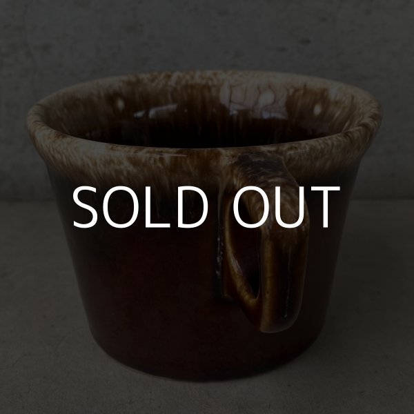 画像4: VINTAGE ANTIQUE HULL COFFEEMUG MUGCUP ヴィンテージ アンティーク コーヒーマグ マグカップ ハル ブラウン 茶色 陶器 / アメリカ 珈琲 食器 USA (4) (4)