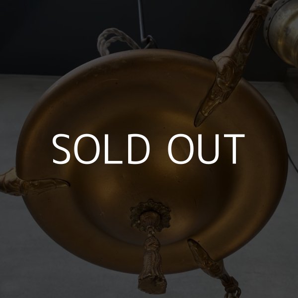 画像3: VINTAGE ANTIQUE ヴィンテージ アンティーク シャンデリア 吊り下げライト アメリカ / 3灯 ライト ペンダントライト ブラス 真鍮 天井照明 USA  (2) (3)