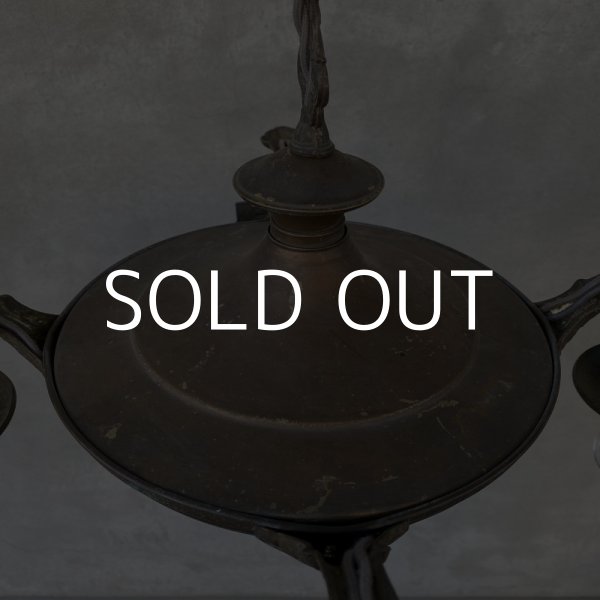 画像2: VINTAGE ANTIQUE ヴィンテージ アンティーク シャンデリア 吊り下げライト アメリカ / 4灯 ライト ペンダントライト ブラス 真鍮 天井照明 USA  (2)