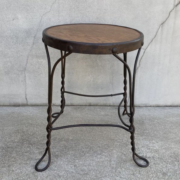 画像4: VINTAGE ANTIQUE CHAIR ヴィンテージ アンティーク 椅子 アイスクリームチェア アメリカ / インダストリアル 家具 インテリア アイアン 店舗什器 USA (4)