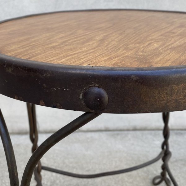 画像7: VINTAGE ANTIQUE CHAIR ヴィンテージ アンティーク 椅子 アイスクリームチェア アメリカ / インダストリアル 家具 インテリア アイアン 店舗什器 USA (7)